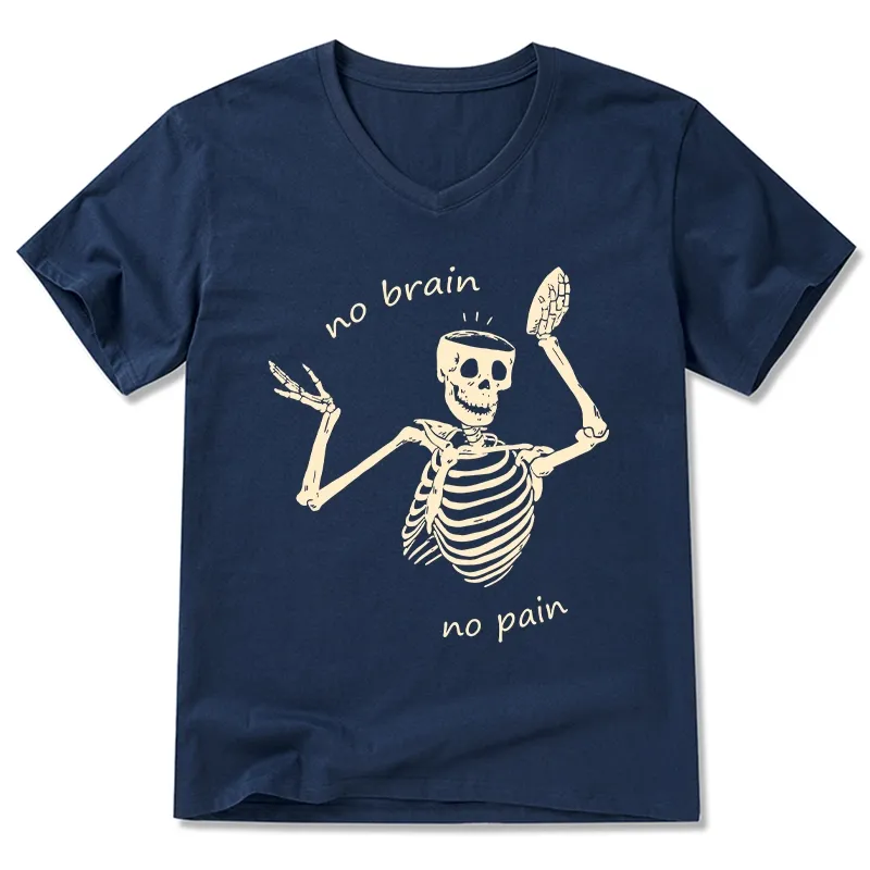 Tokyo-Tiger Skeletons Feel No Pain V-Neck Classic T-Shirt