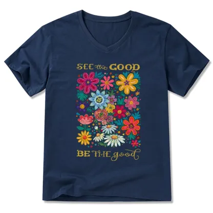 Tokyo-Tiger Flower：See The Good Be The Good V-Neck Classic T-Shirt