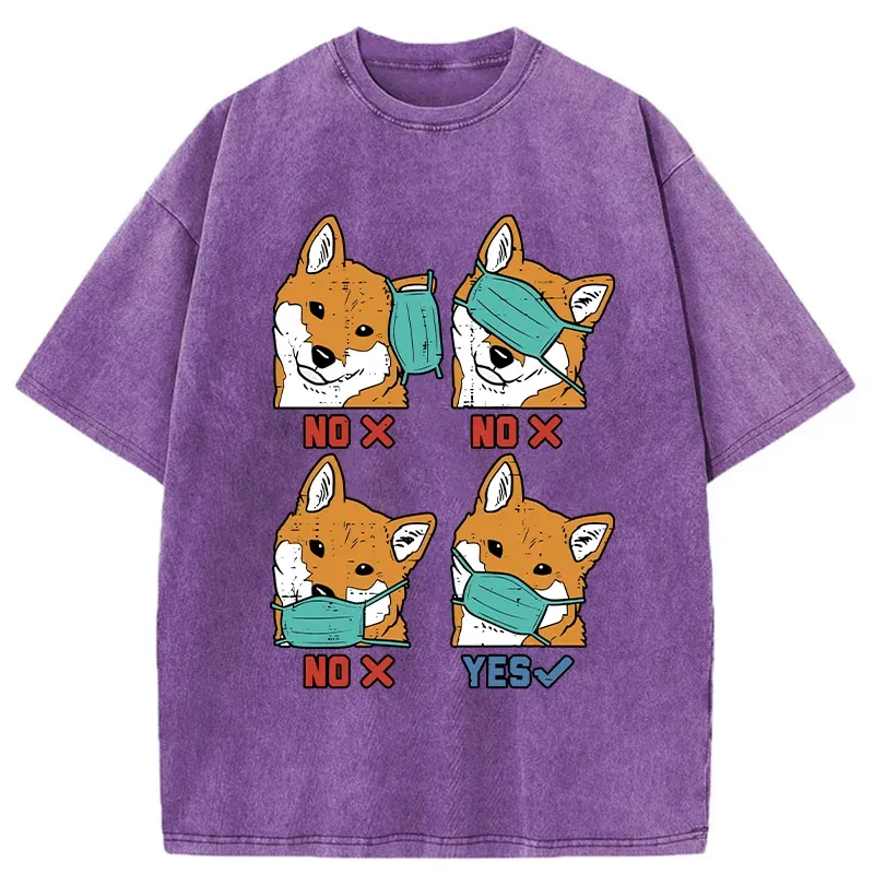 Tokyo-Tiger Wear A Mask Correctly Washed T-Shirt