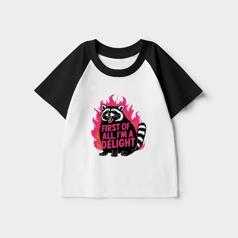 Tokyo-Tiger Angry Raccoon Funny Kids Raglan T-shirt Sale