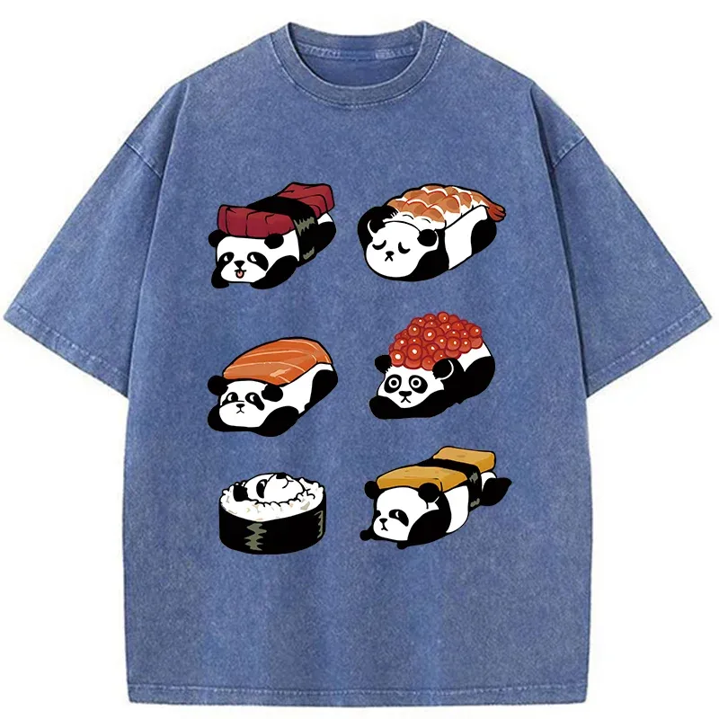 Tokyo-Tiger Panda Sushi Washed T-Shirt
