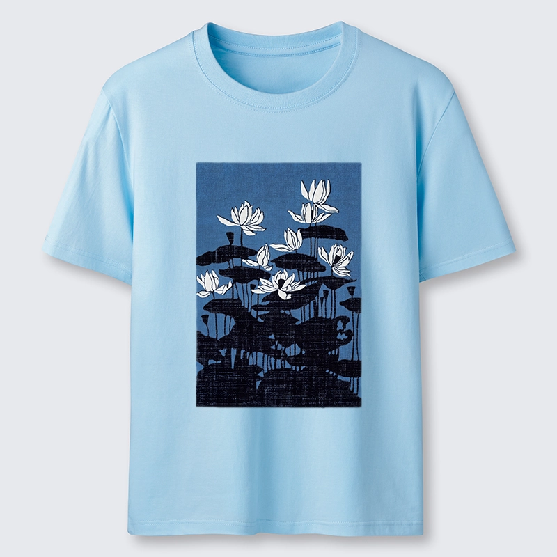 Tokyo-Tiger Blue Lotus Japanese Art Classic T-Shirt