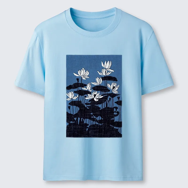 Tokyo-Tiger Blue Lotus Japanese Art Classic T-Shirt