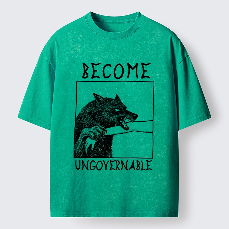 Tokyo-Tiger Meme Wolf Refuse To Be Tamed Forever Washed T-Shirt