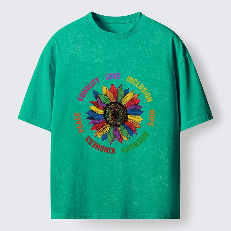 Tokyo-Tiger Pride Sunflower Love And Hope Washed T-Shirt