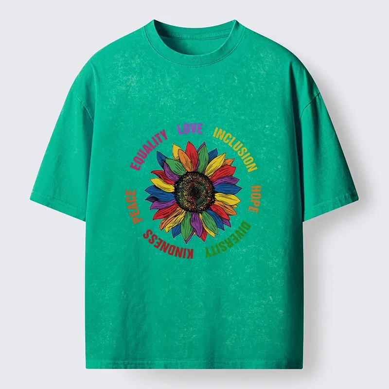 Tokyo-Tiger Pride Sunflower Love And Hope Washed T-Shirt
