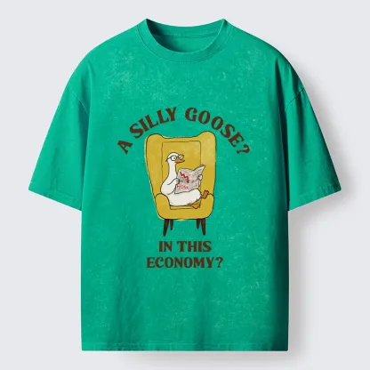 Tokyo-Tiger Meme Goose Surviving The Recession Washed T-Shirt