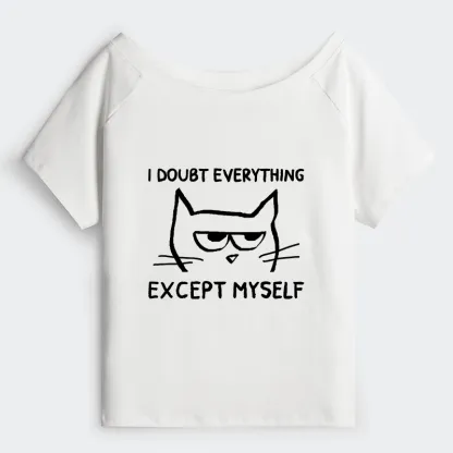 Tokyo-Tiger Confident Kitten Off Shoulder T-Shirt