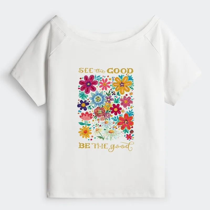 Tokyo-Tiger Flower：See The Good Be The Good Off Shoulder T-Shirt