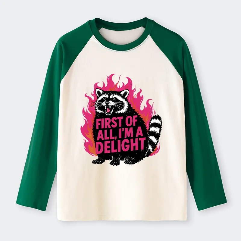 Tokyo-Tiger Angry Raccoon Funny Raglan Long Sleeve T-shirt