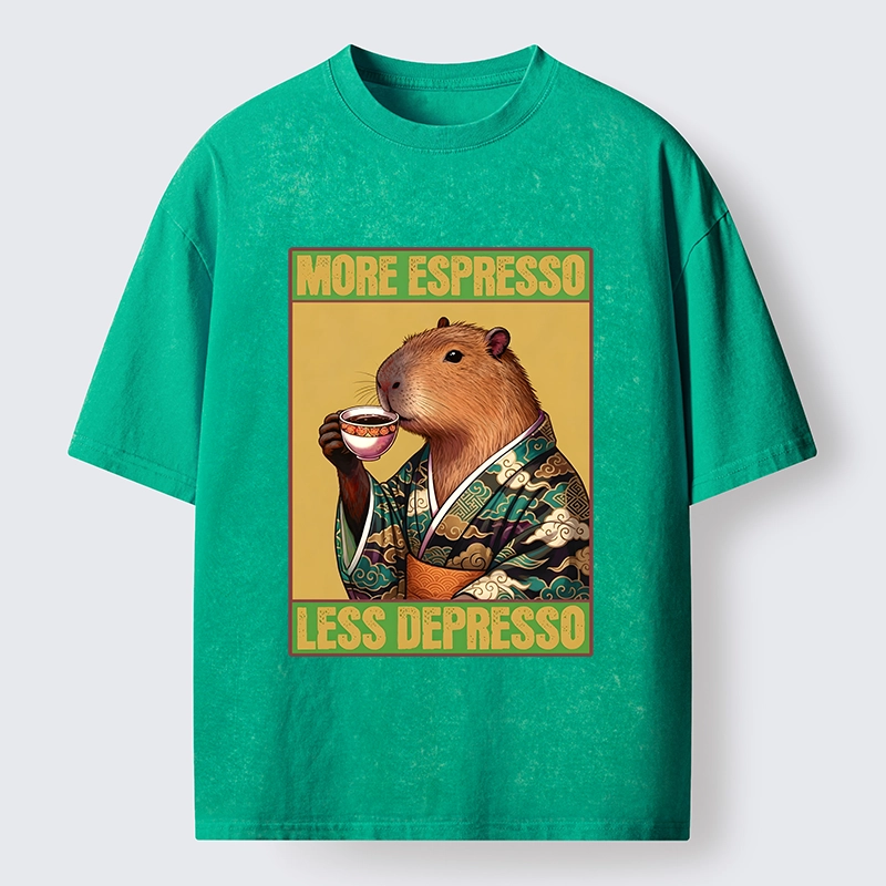 Tokyo-Tiger Capybara Coffee Break Washed T-Shirt