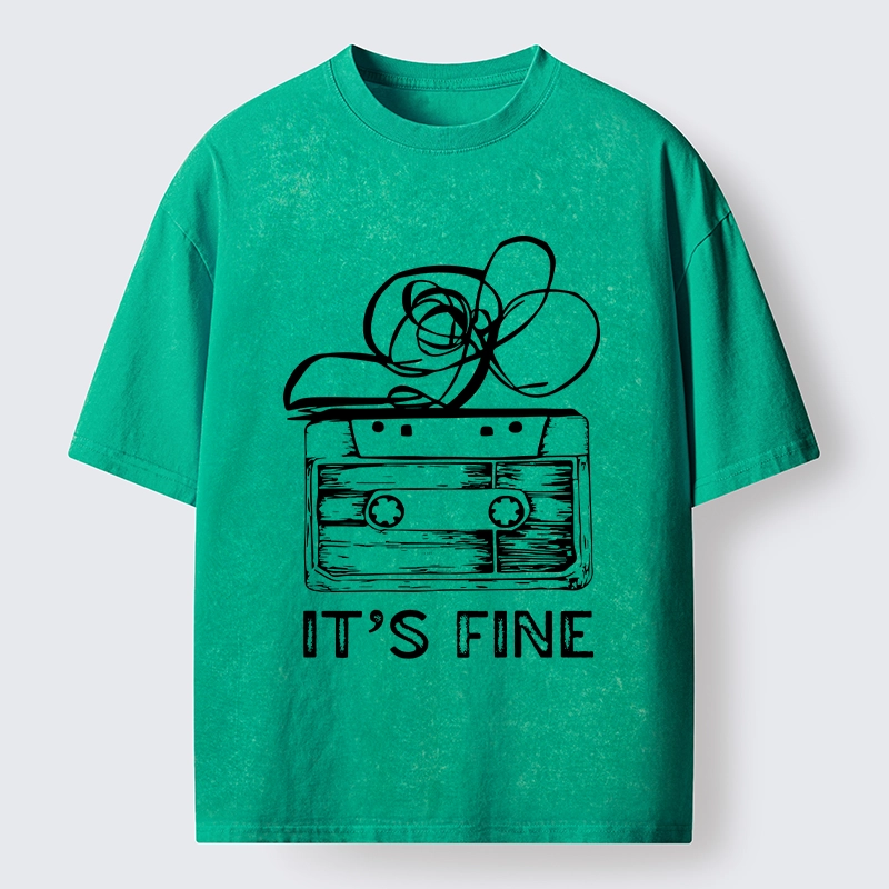 Tokyo-Tiger Cassette Fine Meme Washed T-Shirt