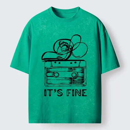 Tokyo-Tiger Cassette Fine Meme Washed T-Shirt