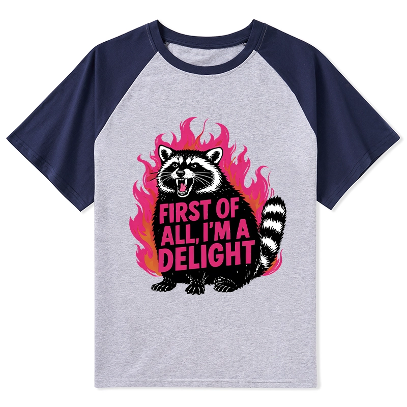 Tokyo-Tiger Angry Raccoon Funny Raglan T-shirt