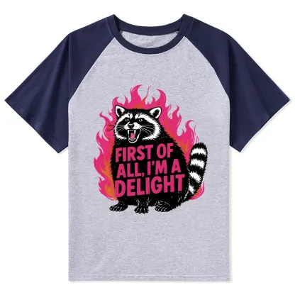 Tokyo-Tiger Angry Raccoon Funny Raglan T-shirt