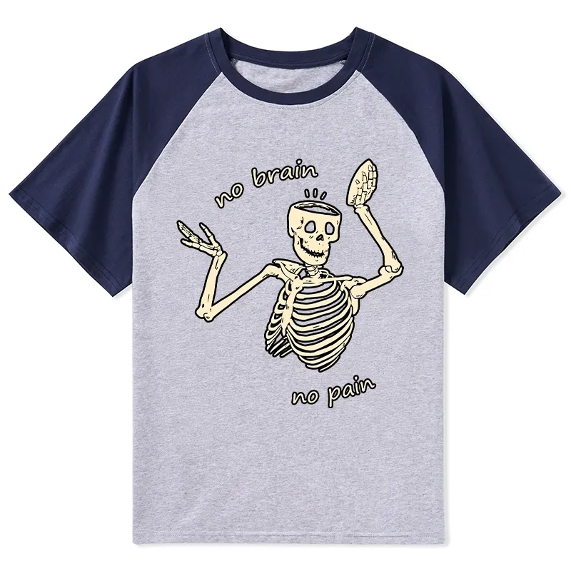 Tokyo-Tiger Skeletons Feel No Pain Raglan T-shirt