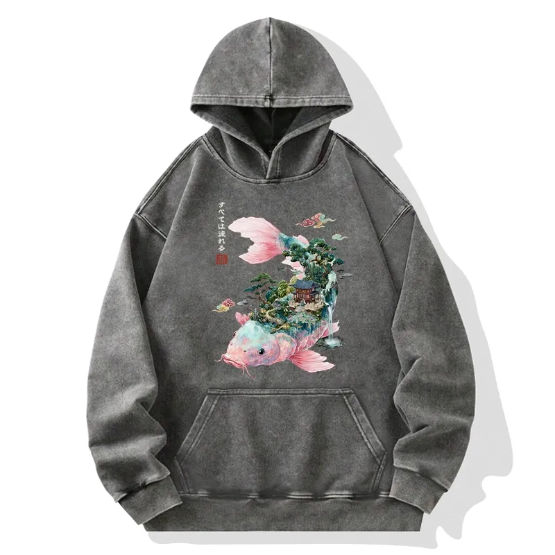 Tokyo-Tiger Journey Of The Flowing Koi Washed Hoodie
