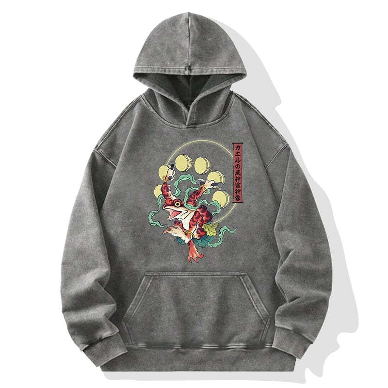 Tokyo-Tiger Frog Monster Japanese Washed Hoodie Sale