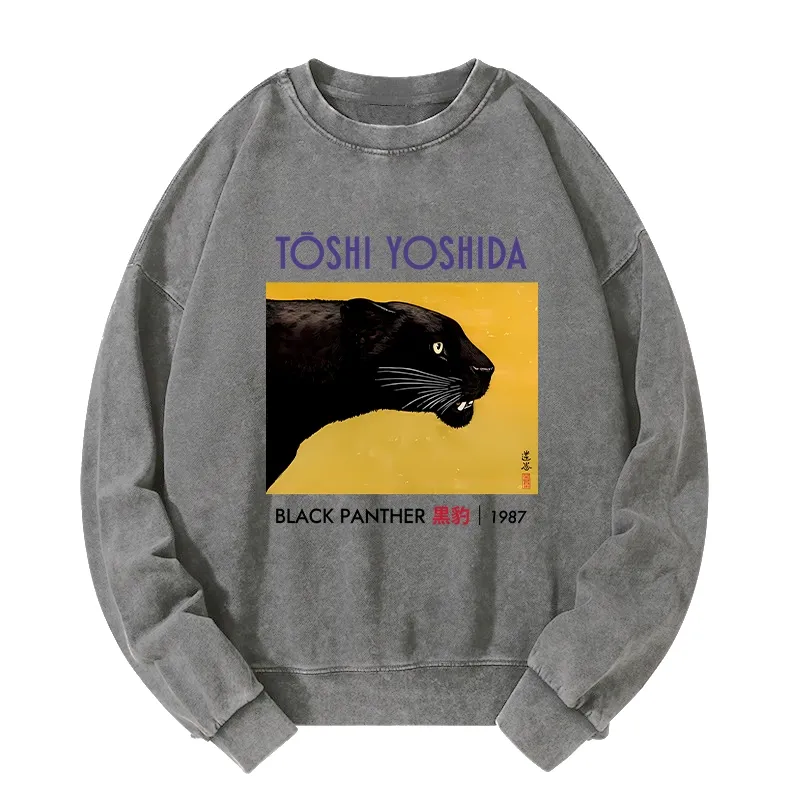 Tokyo-Tiger Black Panther Washed Sweatshirt