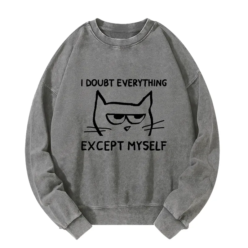 Tokyo-Tiger Confident Kitten Washed Sweatshirt