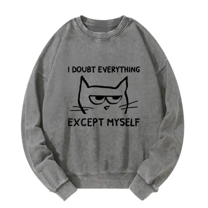 Tokyo-Tiger Confident Kitten Washed Sweatshirt