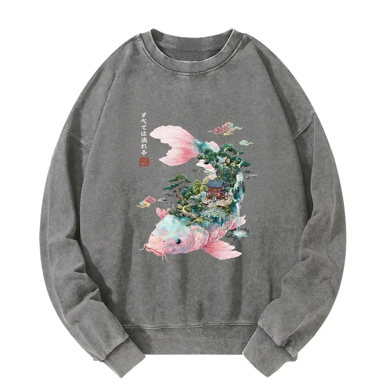 Tokyo-Tiger Journey Of The Flowing Koi Washed Sweatshirt