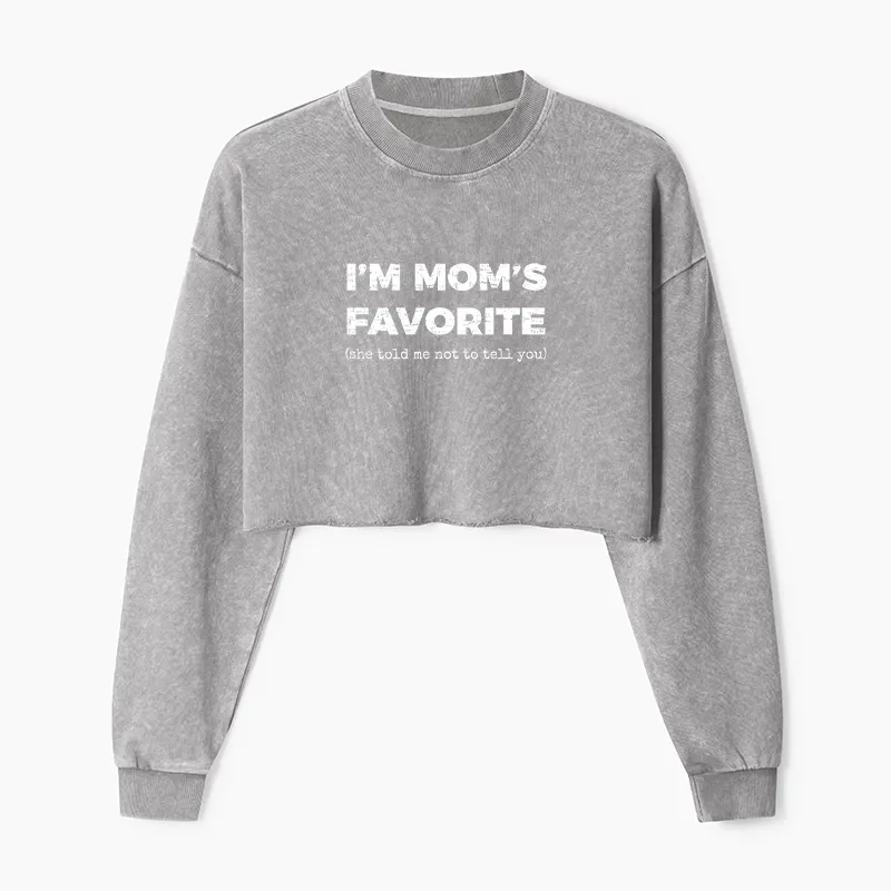 Tokyo-Tiger Mother's Day Jokes Washed Crop Sweatshirt