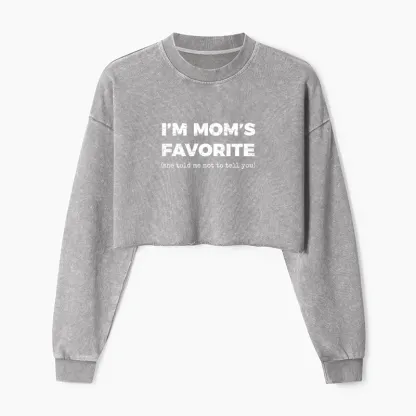Tokyo-Tiger Mother's Day Jokes Washed Crop Sweatshirt
