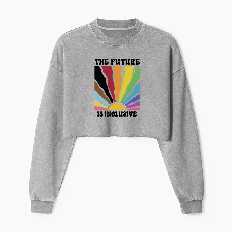 Tokyo-Tiger Pride Future Is Inclusive Washed Crop Sweatshirt