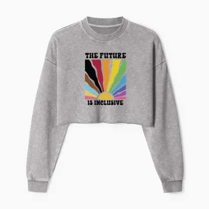 Tokyo-Tiger Pride Future Is Inclusive Washed Crop Sweatshirt