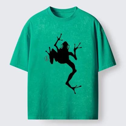 Tokyo-Tiger Japanese Frog Ink Wash Washed T-Shirt