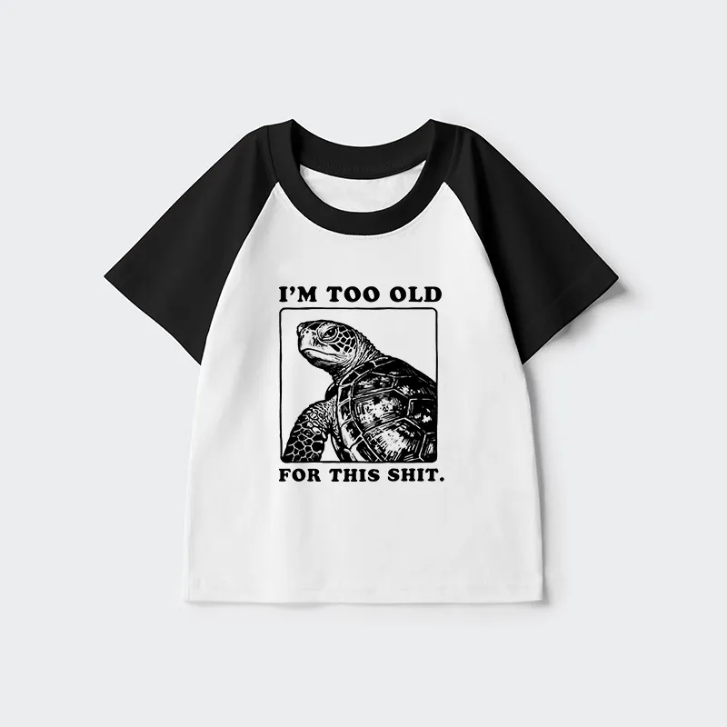 Tokyo-Tiger Turtle I Quit Meme Energy Kids Raglan T-shirt