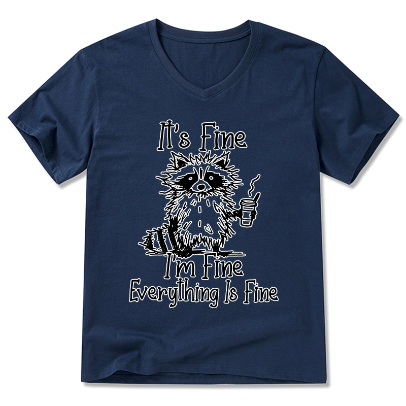 Tokyo-Tiger Raccoon Fine Meme V-Neck Classic T-Shirt