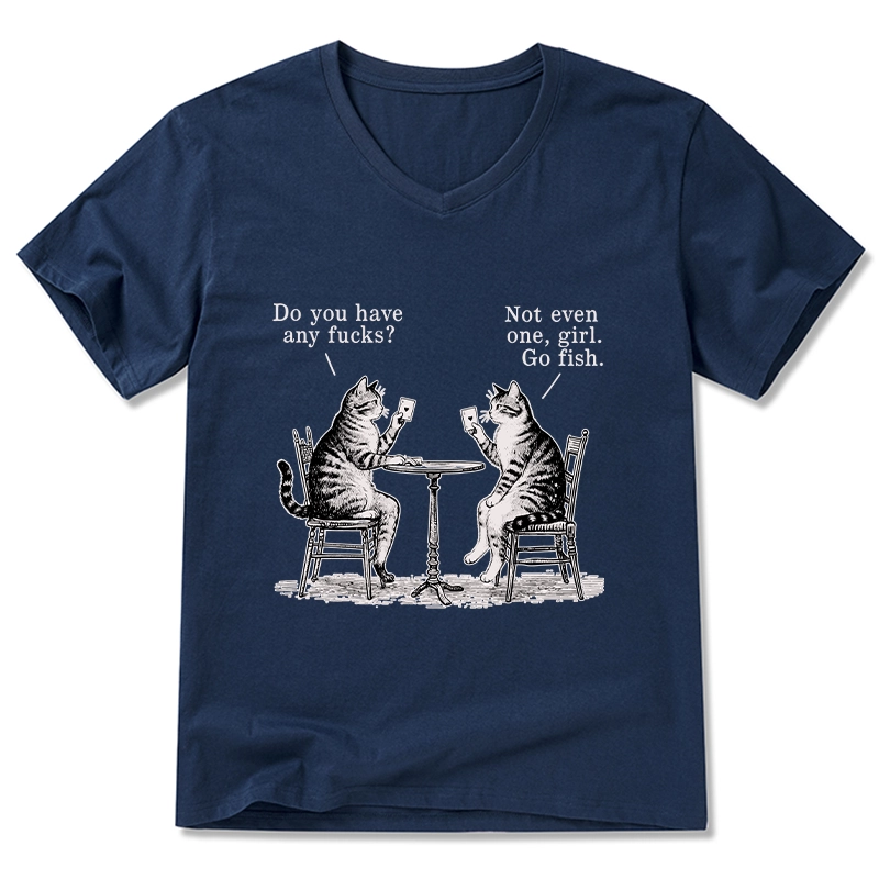 Tokyo-Tiger Cat Poker Night V-Neck Classic T-Shirt