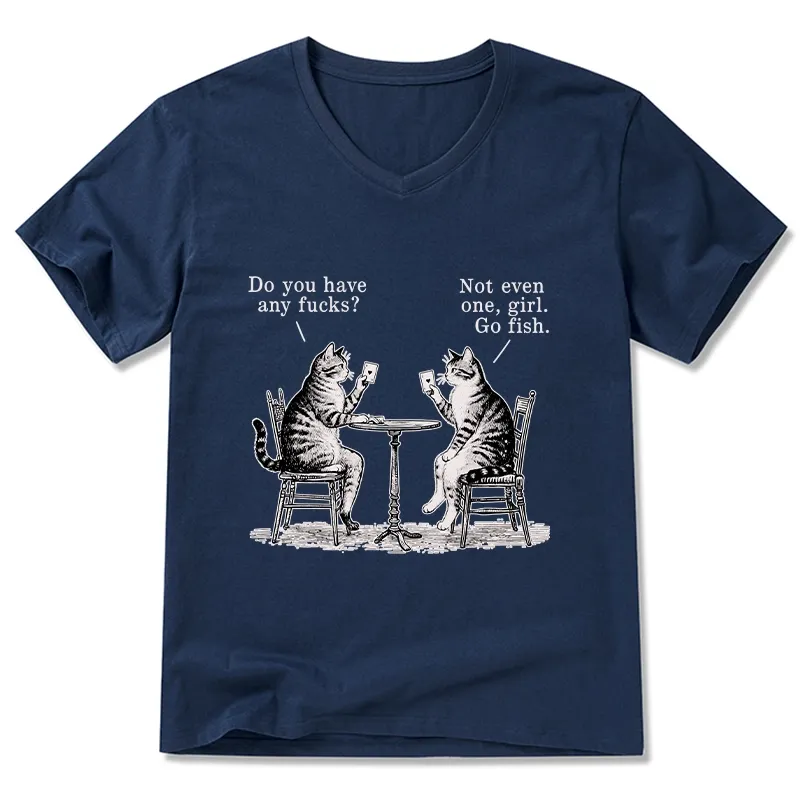 Tokyo-Tiger Cat Poker Night V-Neck Classic T-Shirt