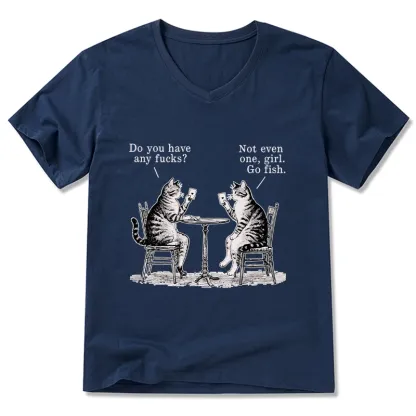 Tokyo-Tiger Cat Poker Night V-Neck Classic T-Shirt