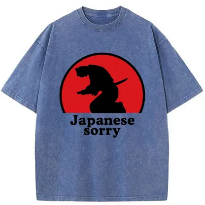 Tokyo-Tiger Japanese Sorry Washed T-Shirt