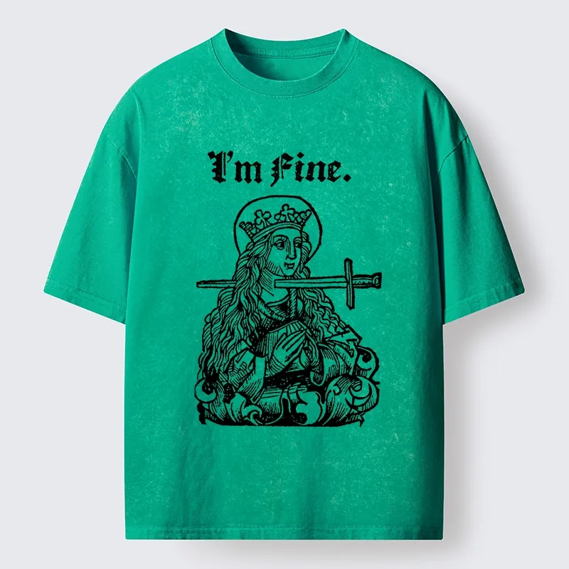 Tokyo-Tiger Medieval Lady Im Fine Vibe Washed T-Shirt