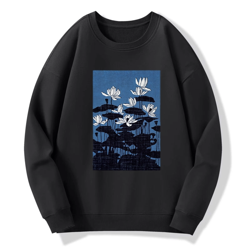 Tokyo-Tiger Blue Lotus Japanese Art Classic Sweatshirt