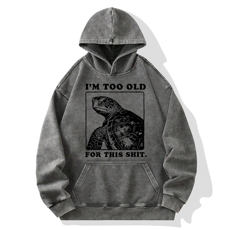 Tokyo-Tiger Turtle I Quit Meme Energy Washed Hoodie