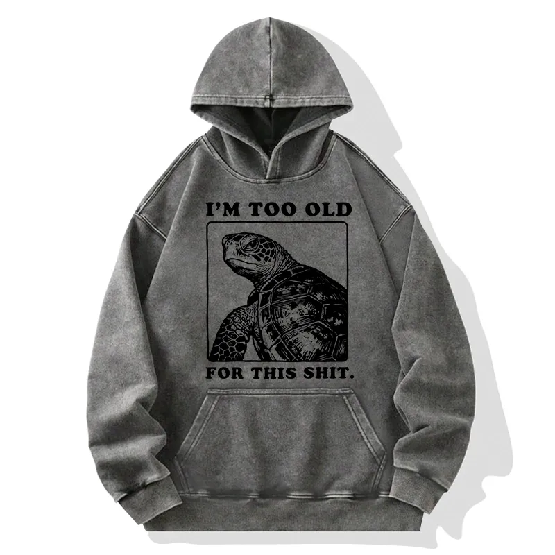 Tokyo-Tiger Turtle I Quit Meme Energy Washed Hoodie