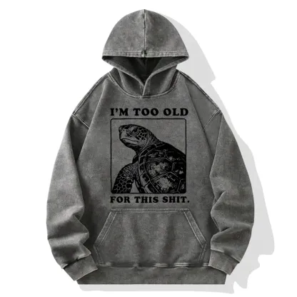 Tokyo-Tiger Turtle I Quit Meme Energy Washed Hoodie