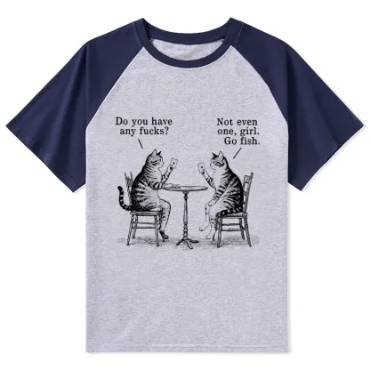 Tokyo-Tiger Cat Poker Night Raglan T-shirt
