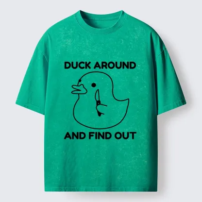 Tokyo-Tiger Duck Around And Find Out Funny Washed T-Shirt