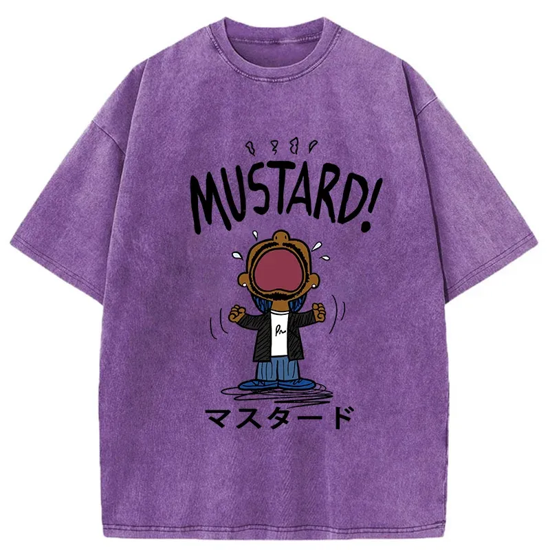 Tokyo-Tiger Mustard Funny kanji Washed T-Shirt