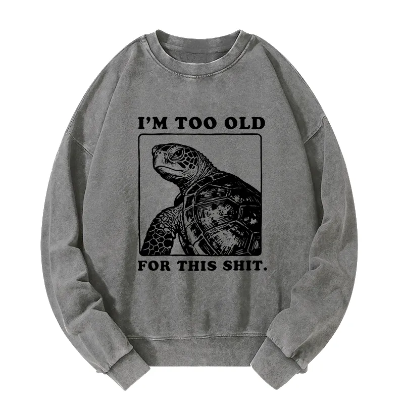 Tokyo-Tiger Turtle I Quit Meme Energy Washed Sweatshirt