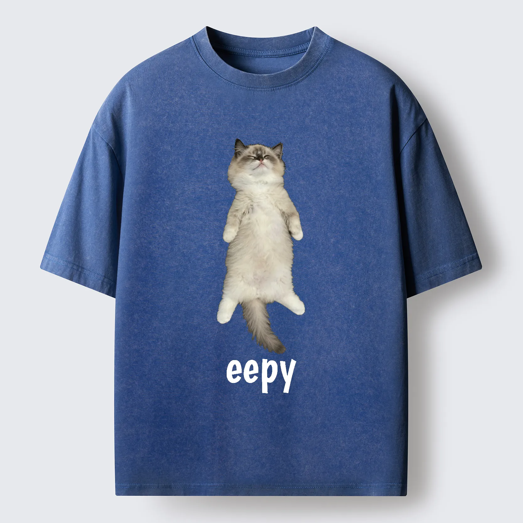 Tokyo-Tiger Cute Eepy Cat Washed T-Shirt