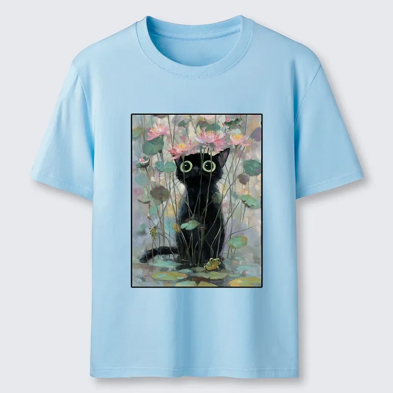 Tokyo-Tiger Black Cat In The Lotus Pond Classic T-Shirt