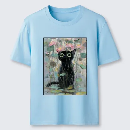 Tokyo-Tiger Black Cat In The Lotus Pond Classic T-Shirt
