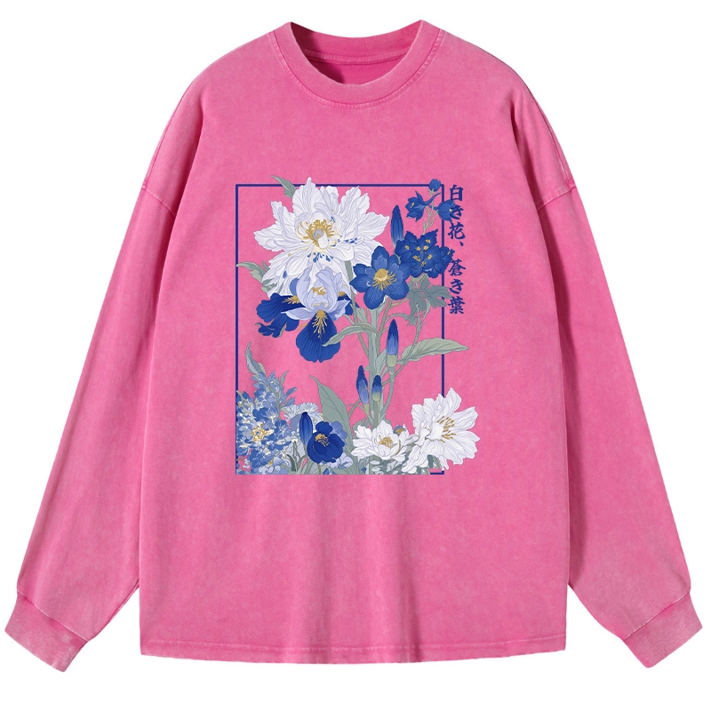 Tokyo-Tiger Blossoms Of The Firmament Washed Long Sleeve T-Shirt